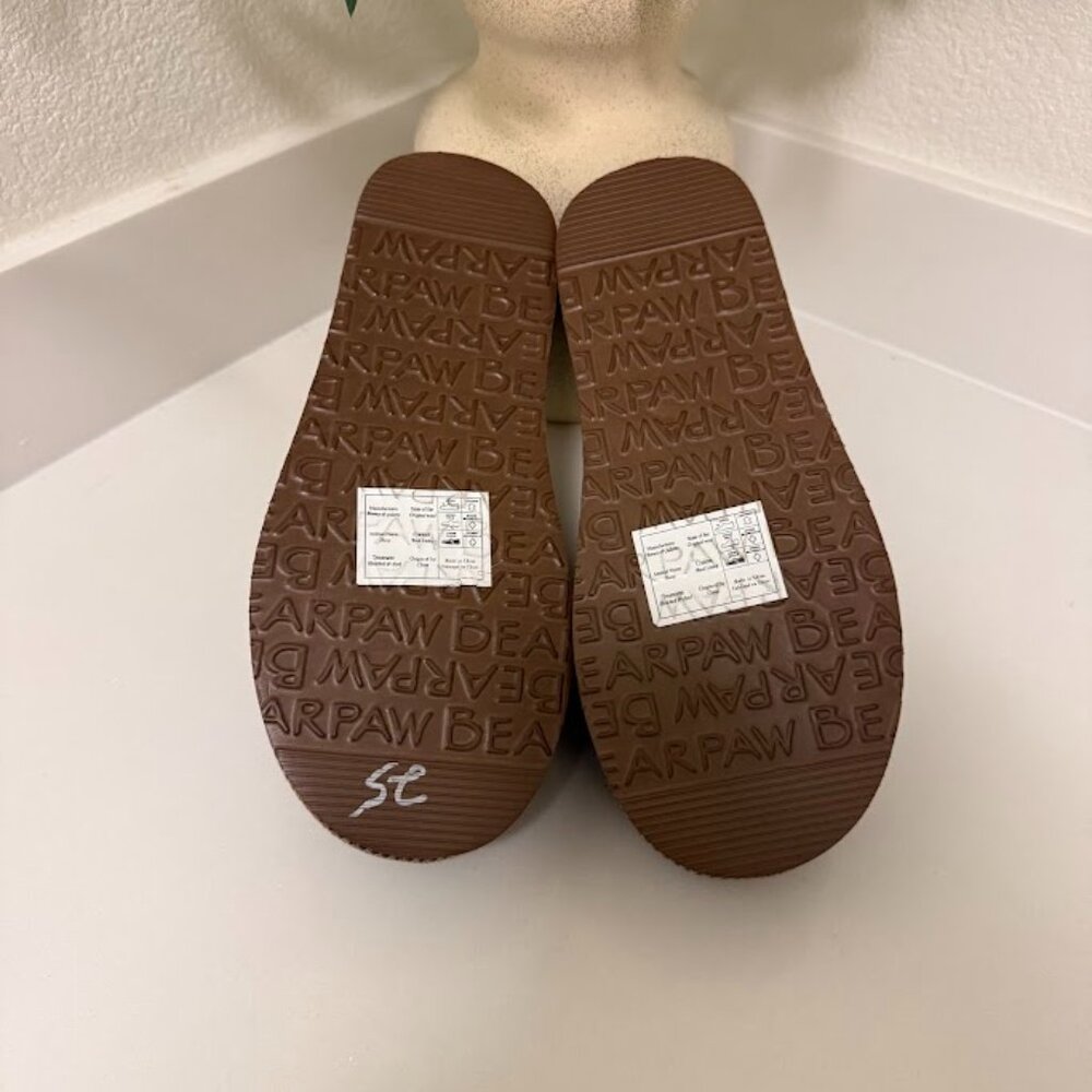 BEARPAW Caroline Suede Slip-On Platform Slippers – Warm Brown S7 NW/OT - Picture 4 of 4